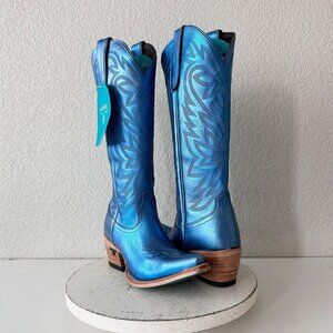 Blue Heeled Boots